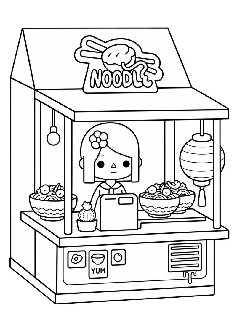 Restaurant de nouilles (Toca Boca) Coloriage Restaurant de nouilles (Toca Boca) Coloriage