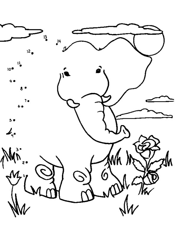 dessiner un éléphant Coloriage