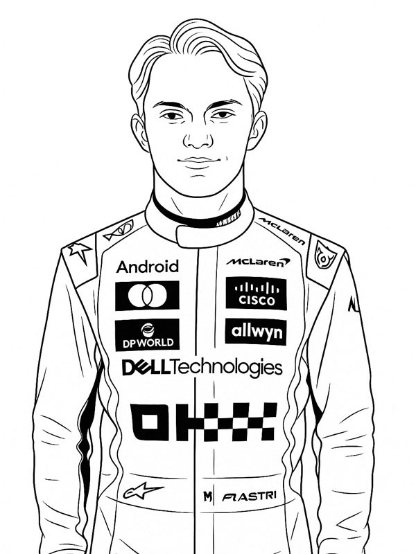 Oscar Piastri Coloriage Oscar Piastri Coloriage