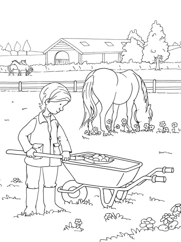 cheval au centre équestre Coloriage cheval au centre équestre Coloriage