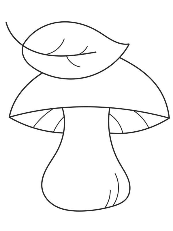 Champignon et feuille Coloriage Champignon et feuille Coloriage