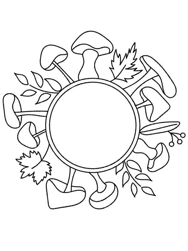 Mandala de champignons Coloriage Mandala de champignons Coloriage