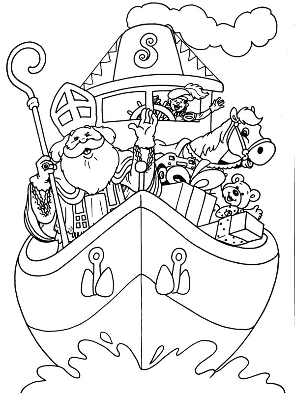 bateau de Saint-Nicolas 13 Coloriage