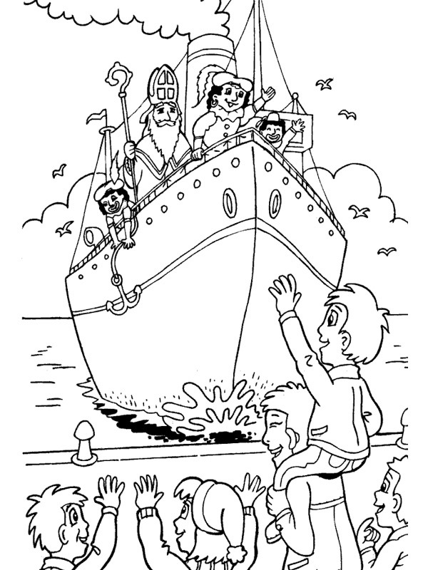 bateau de saint Nicolas Coloriage