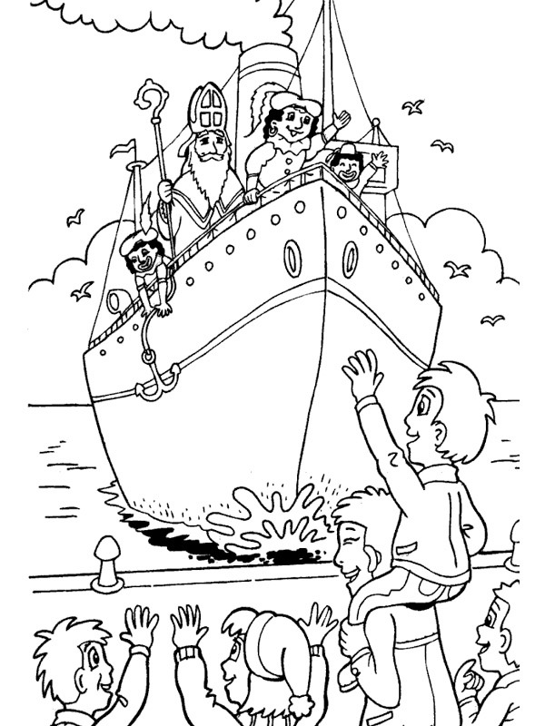 bateau de saint Nicolas Coloriage bateau de saint Nicolas Coloriage