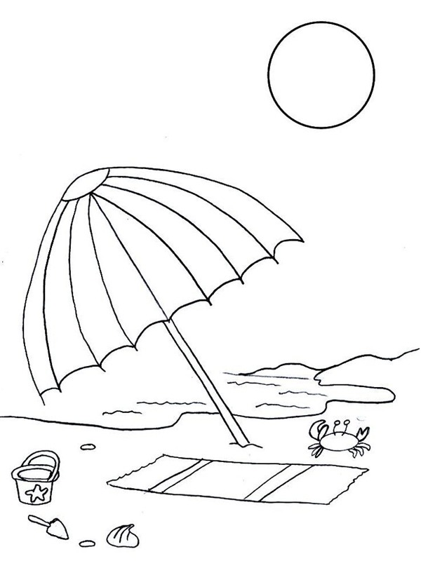parasol de plage Coloriage