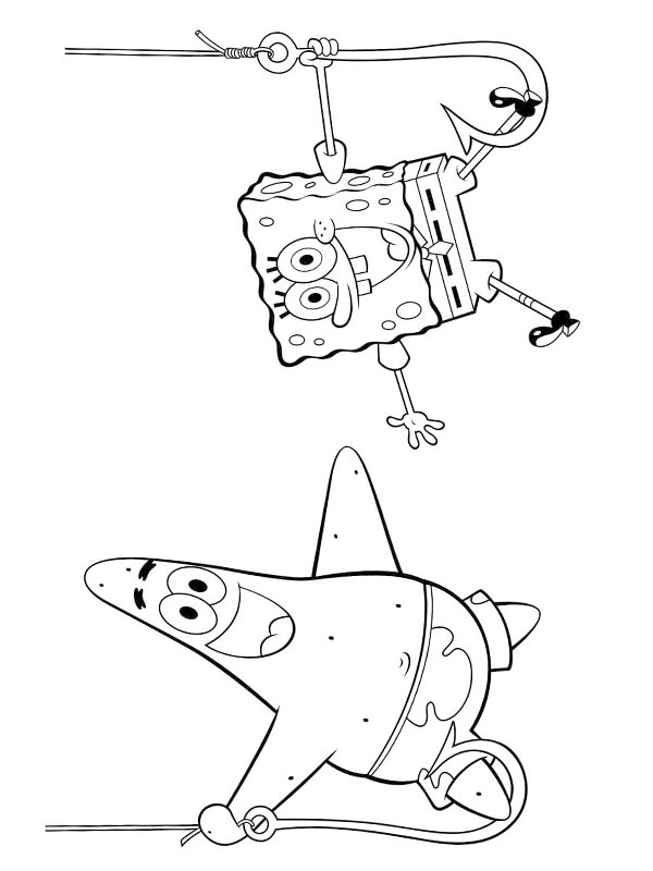 Patrick étoile et Bob l'éponge Coloriage Patrick étoile et Bob l'éponge Coloriage