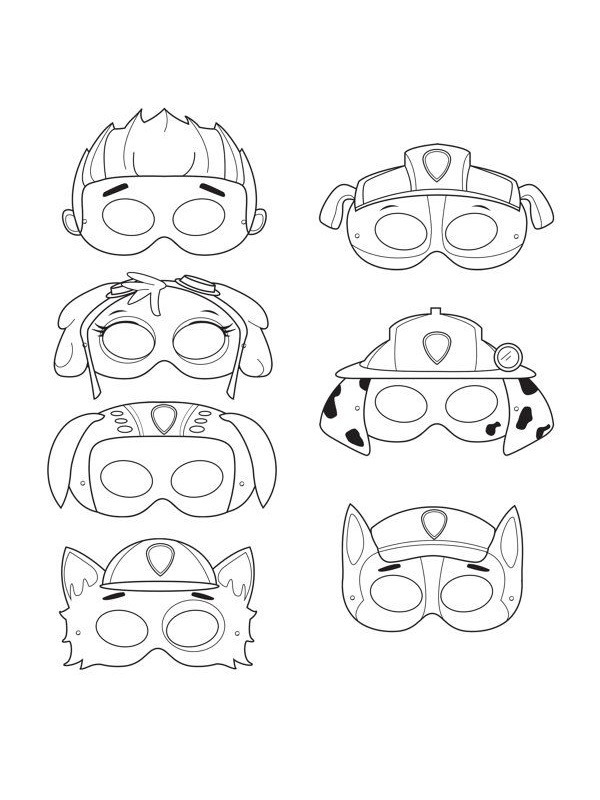pat' Patrouille masques Coloriage pat' Patrouille masques Coloriage