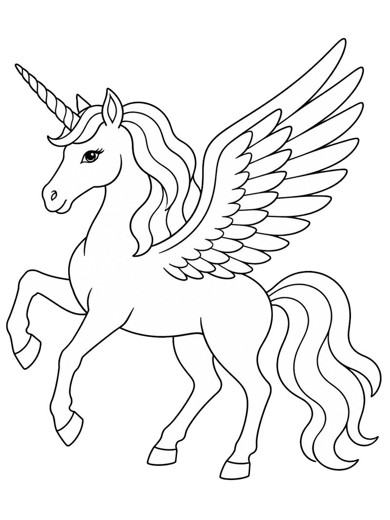 Licorne Pégase Coloriage Licorne Pégase Coloriage