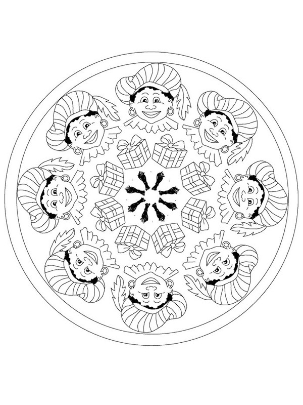 mandala père fouettard Coloriage mandala père fouettard Coloriage