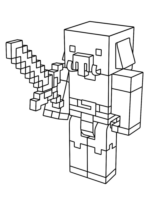 Piglin minecraft Coloriage Piglin minecraft Coloriage