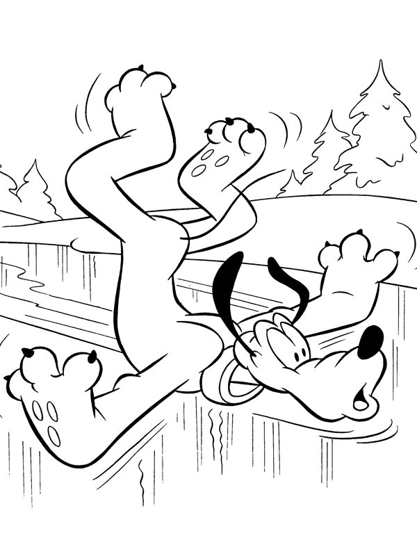 Pluto sur la glace Coloriage Pluto sur la glace Coloriage