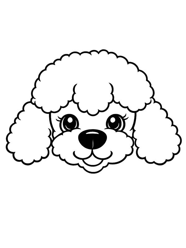 T&ecirc;te caniche Coloriage