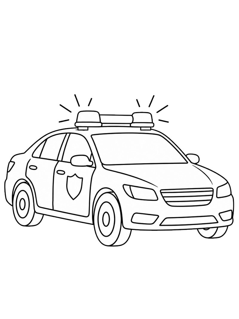 Voiture de police avec gyrophares Coloriage Voiture de police avec gyrophares Coloriage