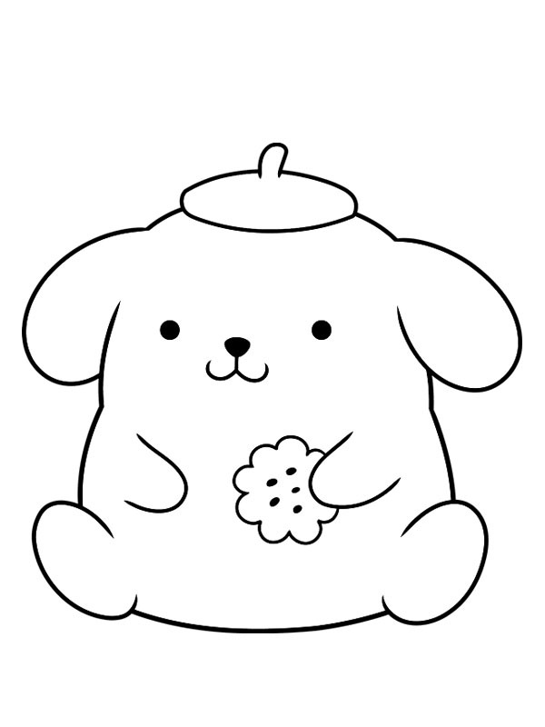 Pompompurin avec biscuit Coloriage Pompompurin avec biscuit Coloriage
