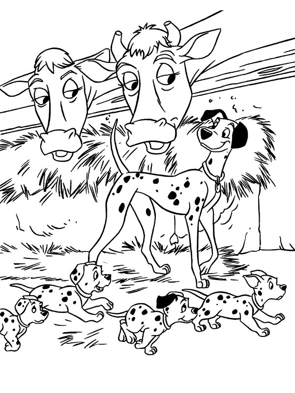 Pongo et les chiots Coloriage Pongo et les chiots Coloriage