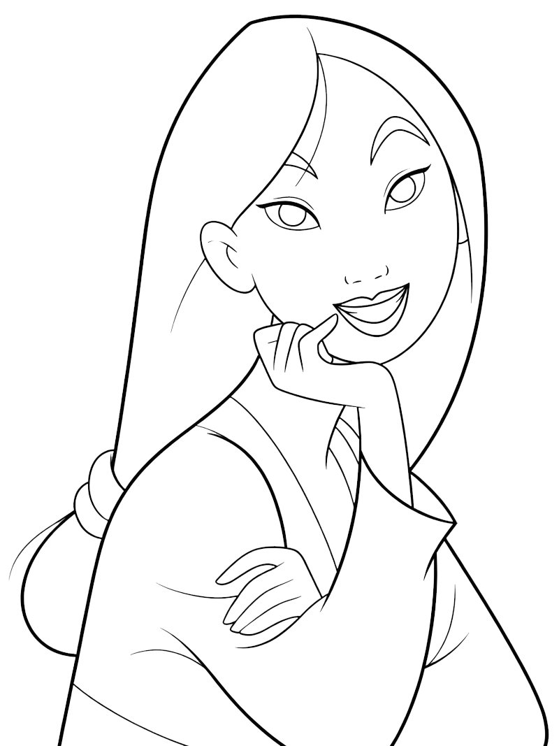 Princesse Mulan Coloriage