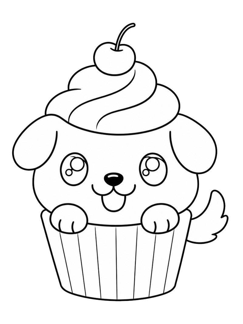 Puppy cupcake Coloriage Puppy cupcake Coloriage