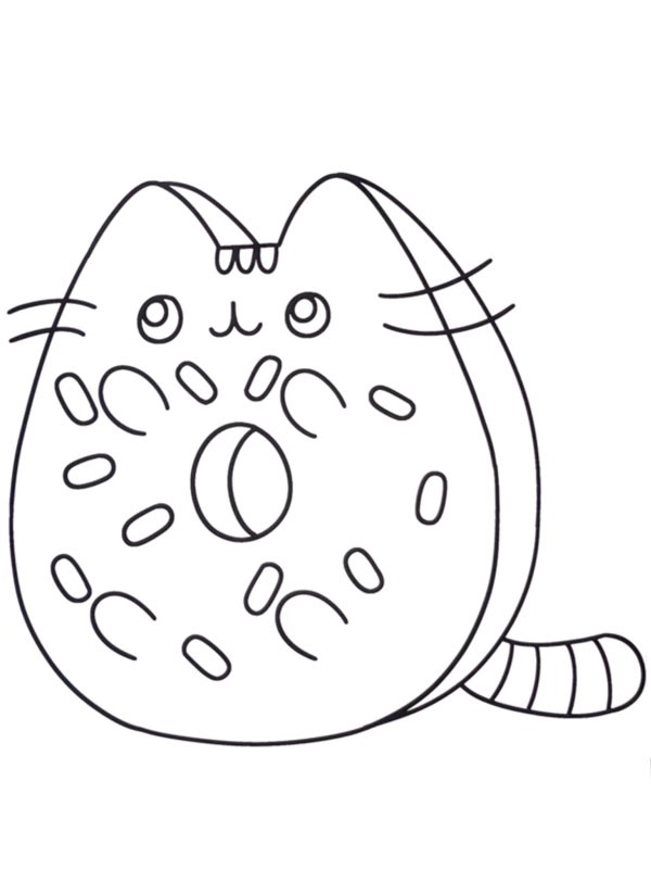 Pusheen donut Coloriage Pusheen donut Coloriage