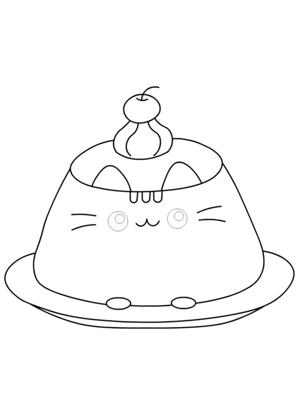 Flan au pudding Pusheen Coloriage Flan au pudding Pusheen Coloriage