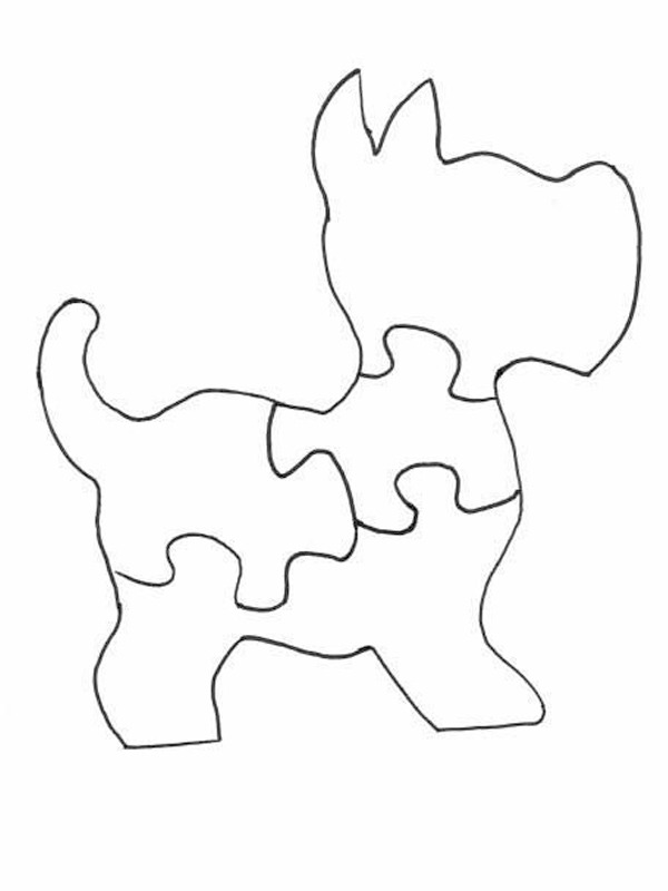 puzzle chien Coloriage