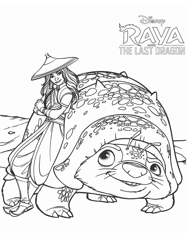 Raya et Tuk Tuk Coloriage Raya et Tuk Tuk Coloriage