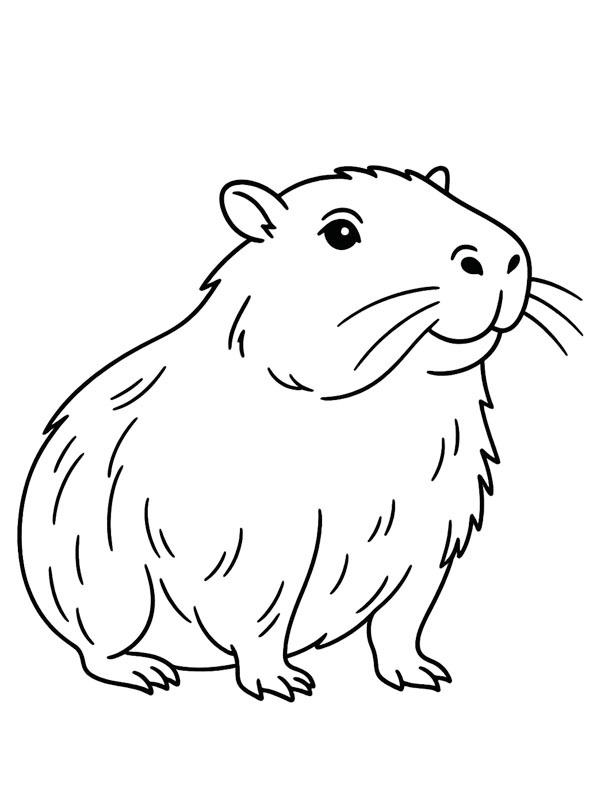 Realistische capybara Coloriage Realistische capybara Coloriage