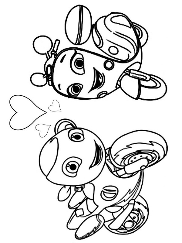 ricky zoom et scootio wizzbang Coloriage