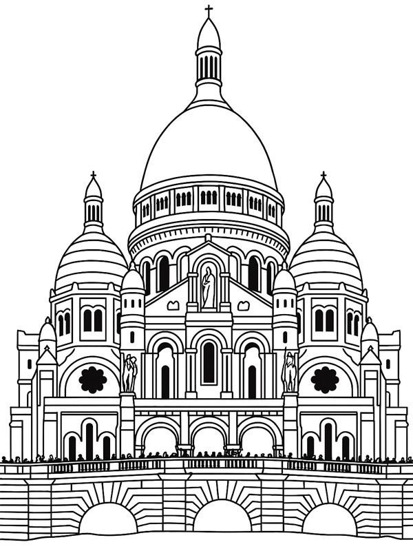 Basilique du Sacré-Cœur de Montmartre Coloriage Basilique du Sacré-Cœur de Montmartre Coloriage