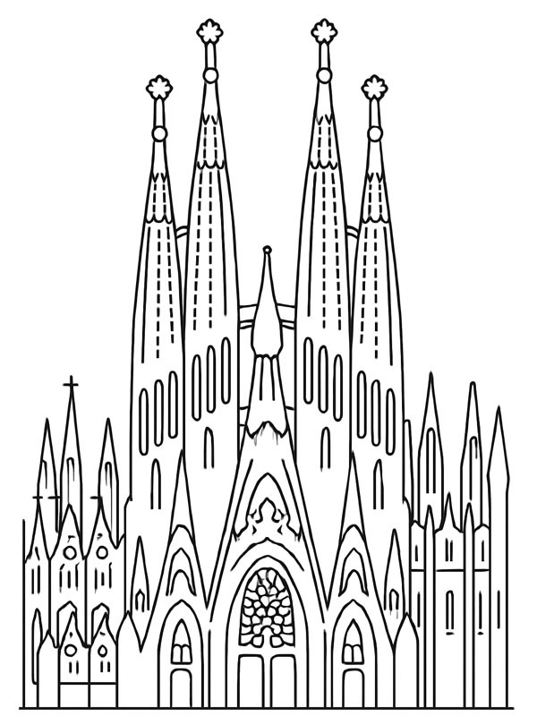 Sagrada Familia Coloriage Sagrada Familia Coloriage