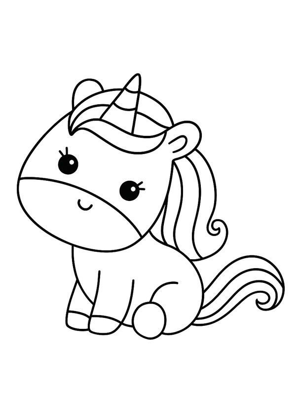 Licorne mignonne Coloriage Licorne mignonne Coloriage