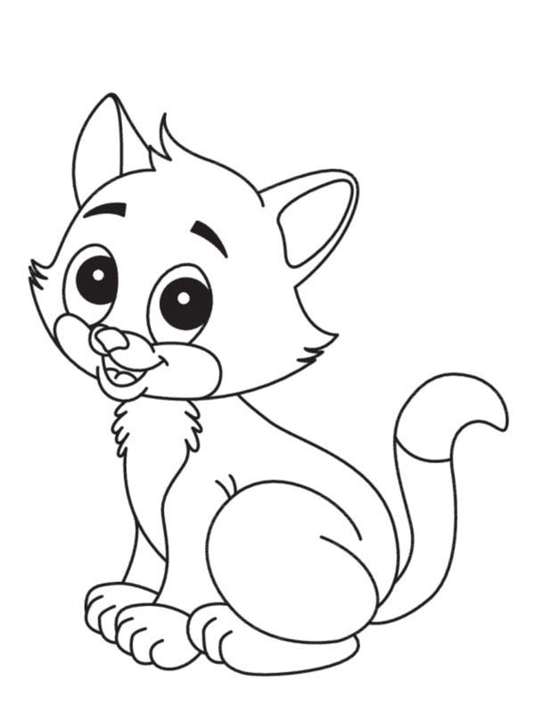 Chat mignon Coloriage Chat mignon Coloriage