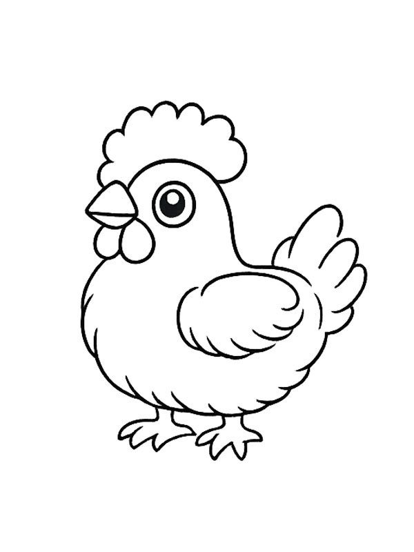 Poule mignon Coloriage Poule mignon Coloriage