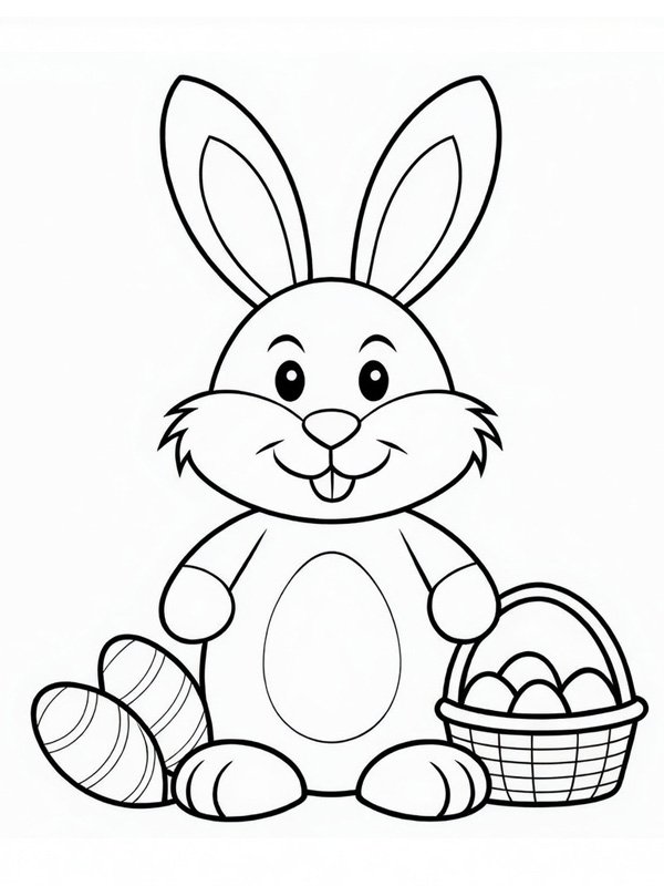 Mignon lapin de P&acirc;ques Coloriage