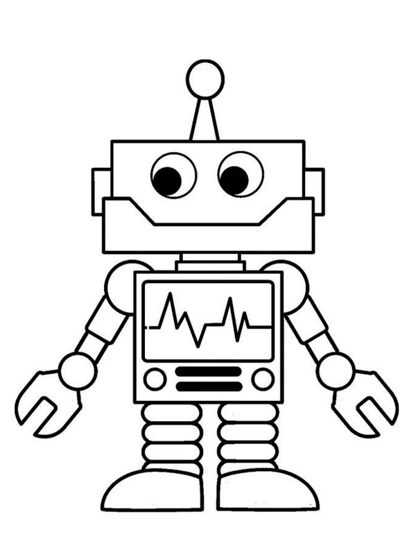 Image à colorier Robot mignon