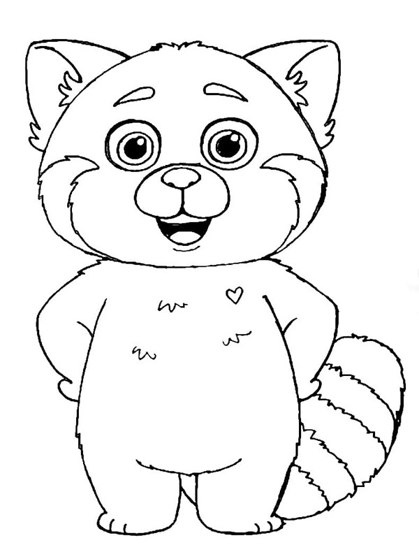 Panda rouge mignon Mei Lee Coloriage Panda rouge mignon Mei Lee Coloriage