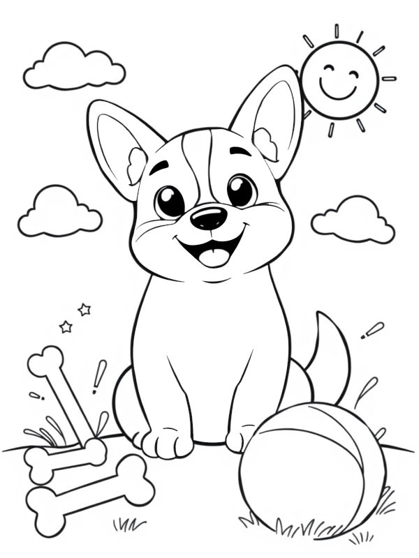 Adorable chiot Welsh Corgi Coloriage Adorable chiot Welsh Corgi Coloriage