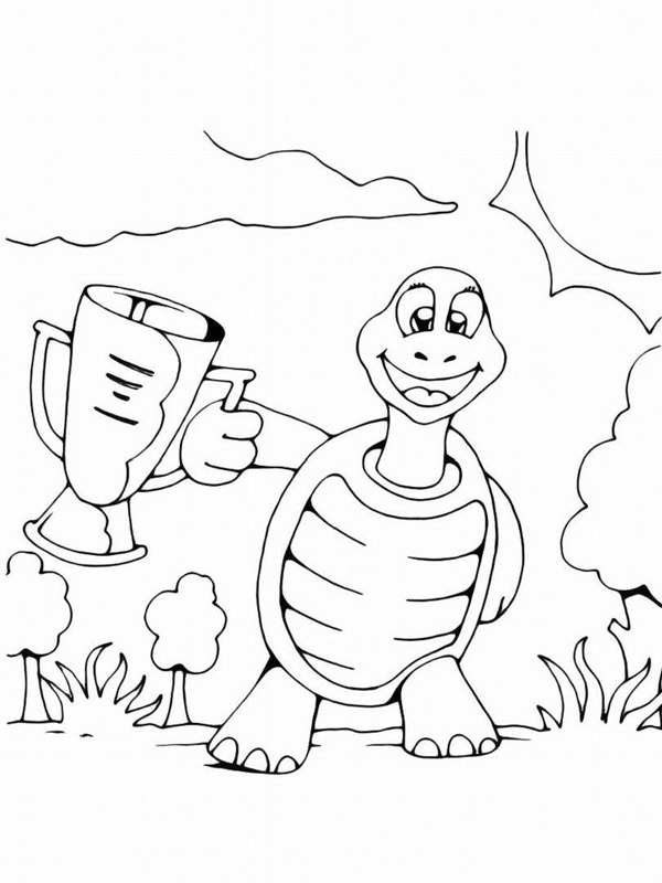 tortue champion Coloriage