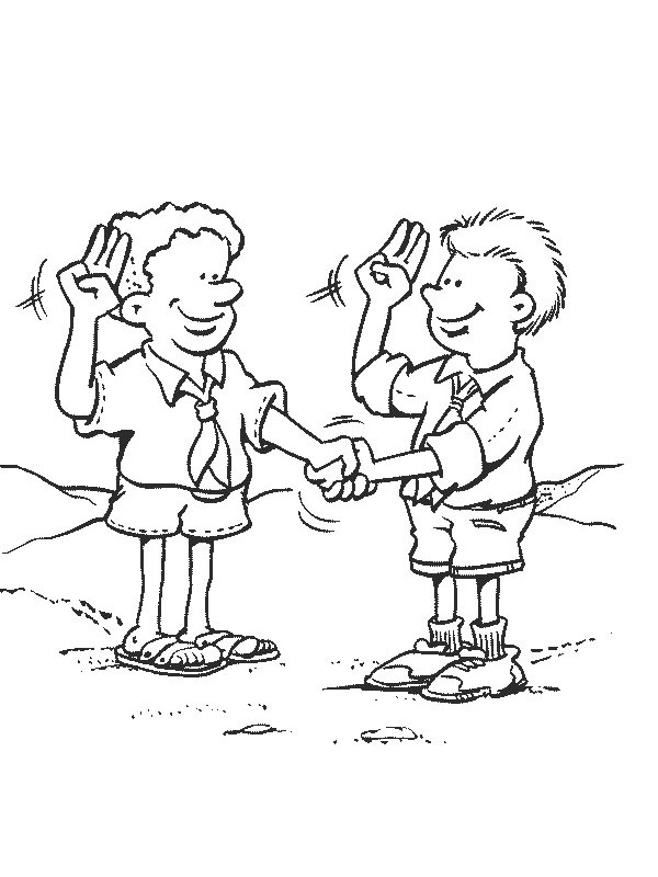 salut des scouts Coloriage salut des scouts Coloriage