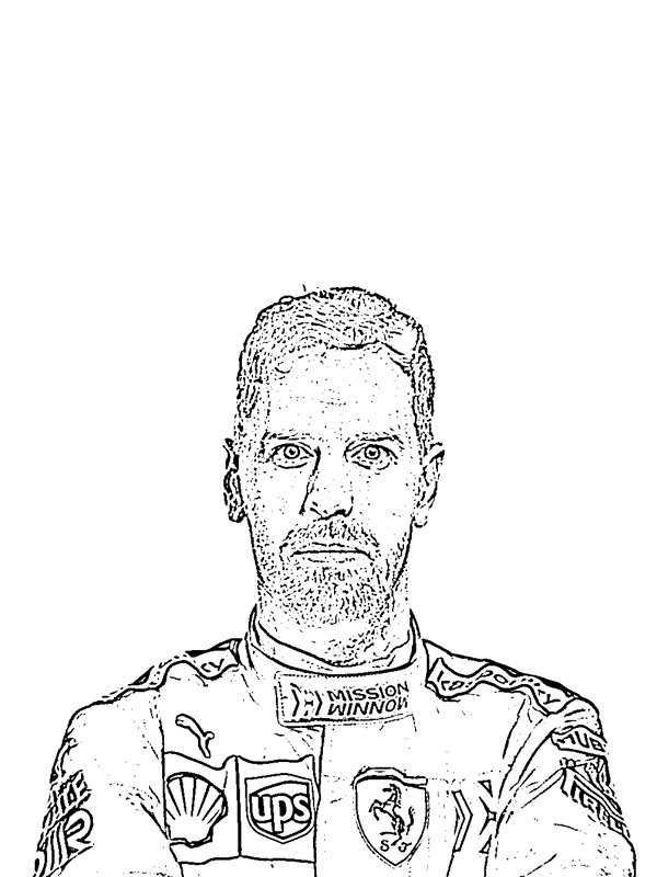 Sebastian Vettel Coloriage