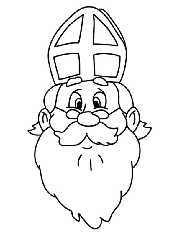 Tête de Saint Nicolas Coloriage Tête de Saint Nicolas Coloriage