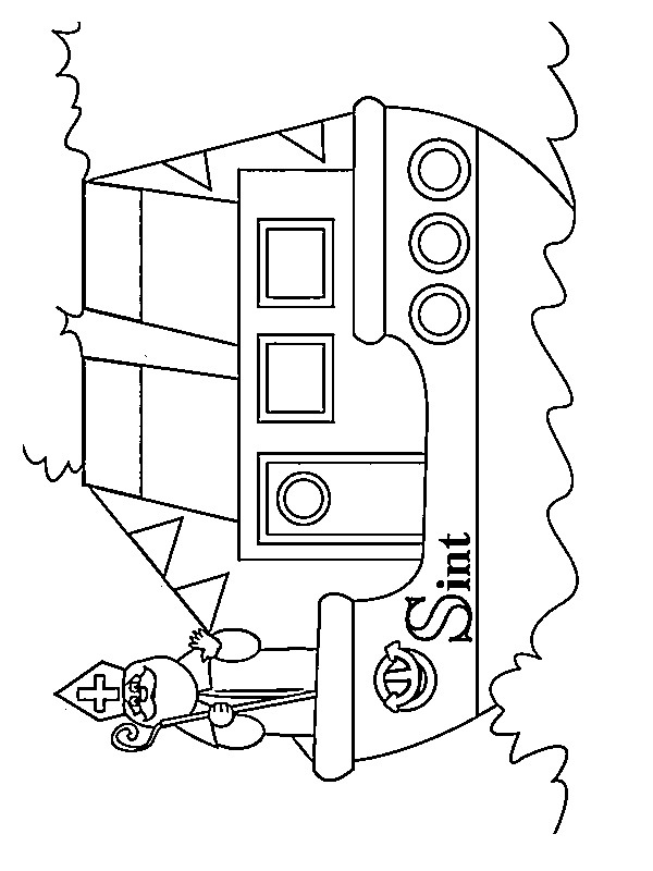 Saint-Nicolas sur le bateau Coloriage Saint-Nicolas sur le bateau Coloriage