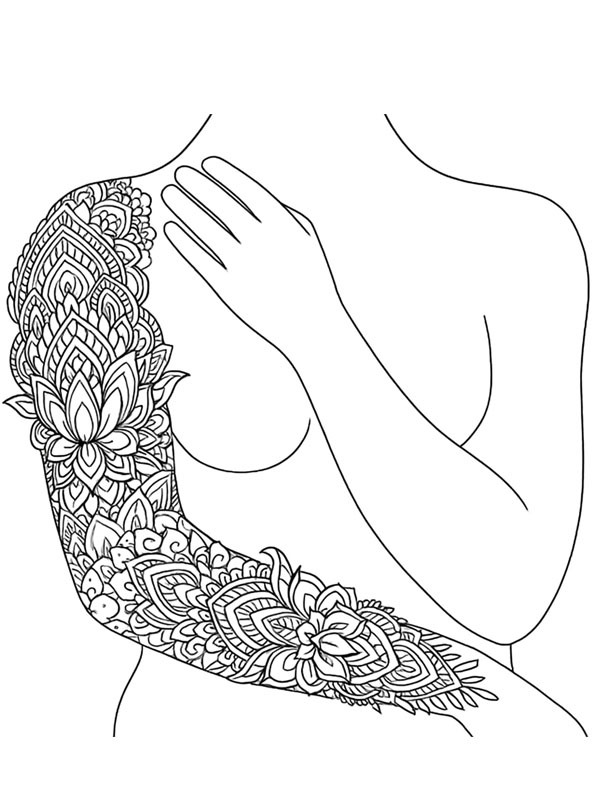 Tatouage de manche Coloriage Tatouage de manche Coloriage