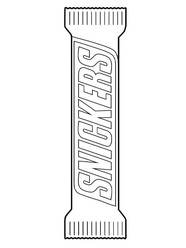 Barre chocolatée Snickers Coloriage Barre chocolatée Snickers Coloriage