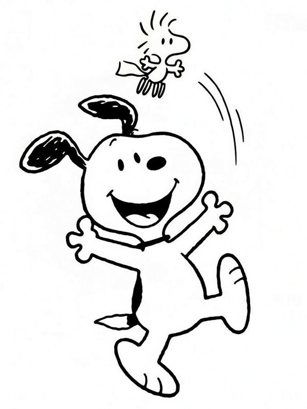 Snoopy et Woodstock Coloriage Snoopy et Woodstock Coloriage