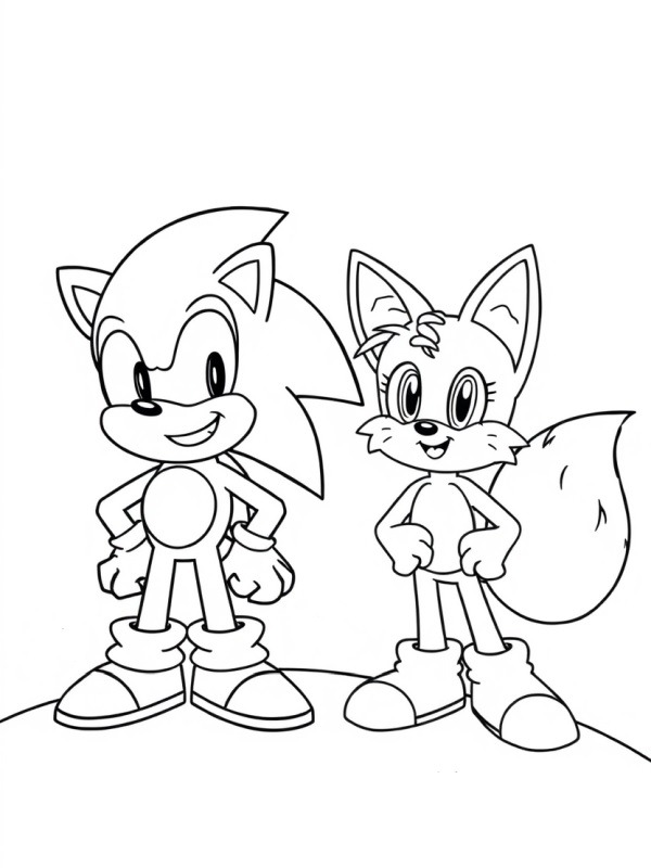 Sonic et Tails Coloriage Sonic et Tails Coloriage