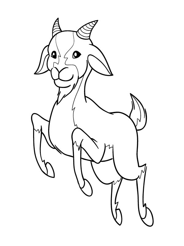 Chèvre qui saute Coloriage Chèvre qui saute Coloriage
