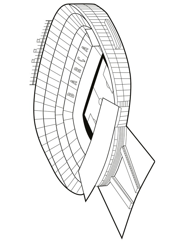 stade camp nou barcelone Coloriage stade camp nou barcelone Coloriage