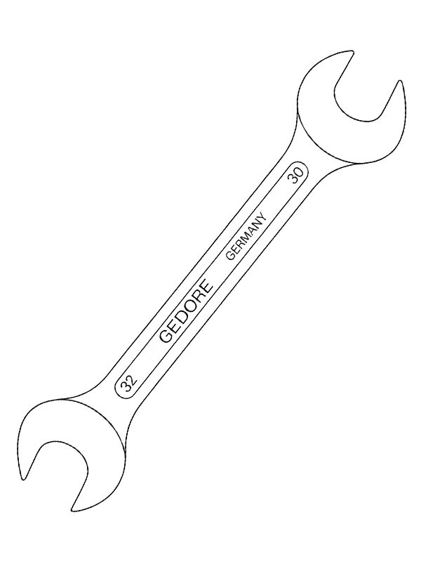 Clé à fourche Coloriage Clé à fourche Coloriage