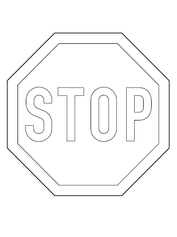 Panneau stop Coloriage Panneau stop Coloriage